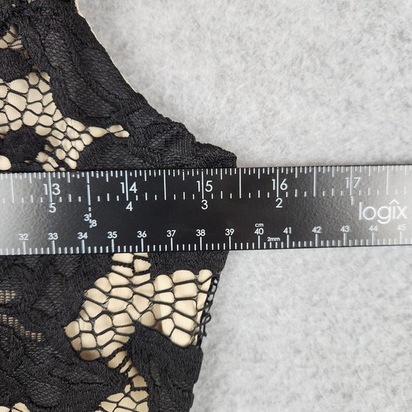 VTG Charlotte Russe Black Lace Nude Illusion Dress Size M Juniors Whimsigoth Y2K - Picture 5 of 9